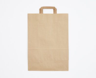 Naturfärgad pappersbärkasse med platta handtag