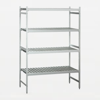 Storköksinredning; Kökshylla rostfritt stål