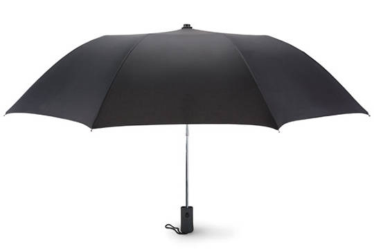 Svart paraply med tryck 