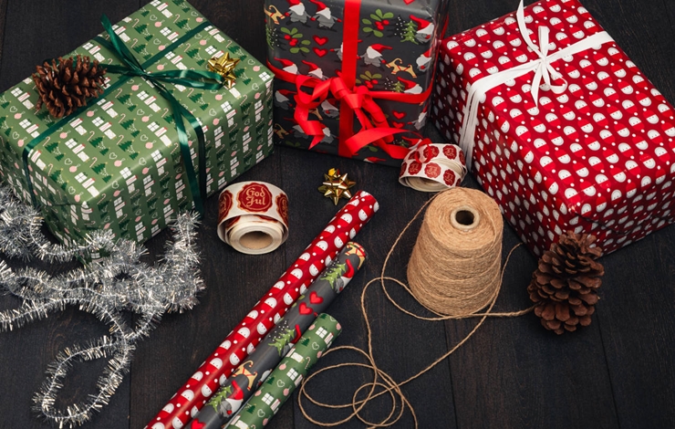 Julklappar i olika julpapper