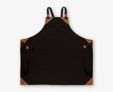 Svart förkläde för restaurangpersonal