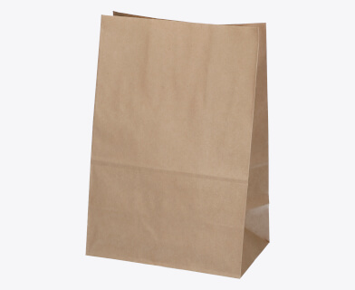 Brun papperspåse med platt botten (SOS-påse), perfekt för livsmedel, godis och bakverk