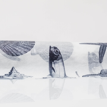 Silkespapper med tryck - Fisk