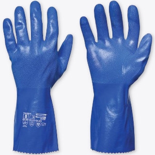 Blå skyddshandskar från Granberg för att skydda händerna