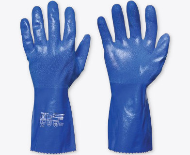 Blå skyddshandskar från Granberg för att skydda händerna