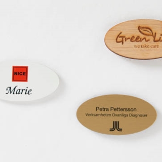 Oval name tags