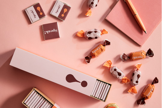 Choklad och karameller med tryck