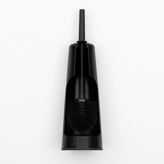 Svart toalettborste med hållare för offentliga toaletter