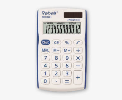 Svart miniräknare med stora siffror