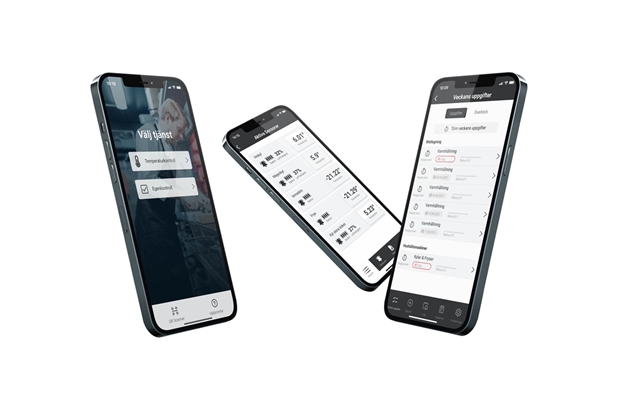 Digital self-monitoring and temperature alarm in app.