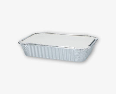 Rektangulär aluminiumform med lock för snabbmat – 750 ml