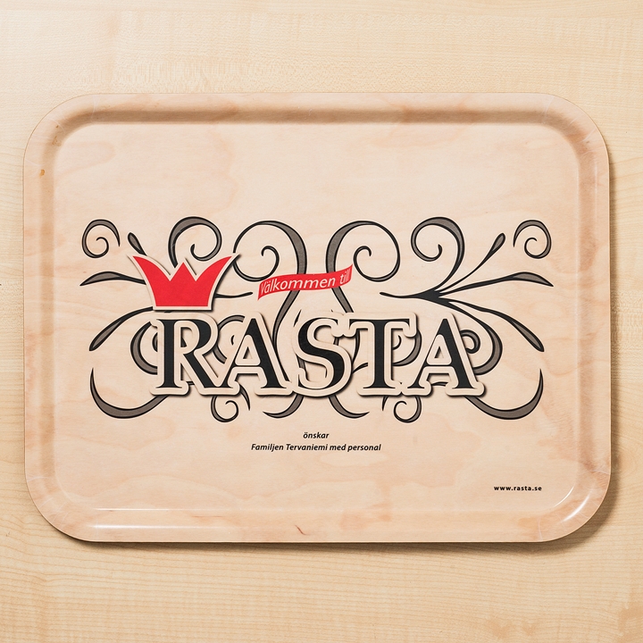 Serveringsbricka med logo