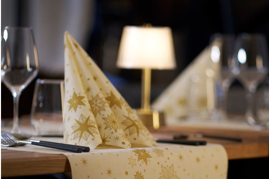 Duk och servett Stargazing Cream från Dunis julserie