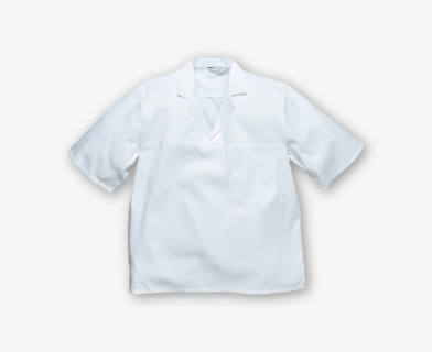 Vit kortarmad skjorta för bageri och livsmedel