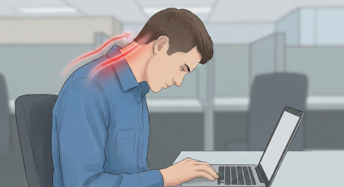 Henkilö katsoo alaspäin – kuvitus