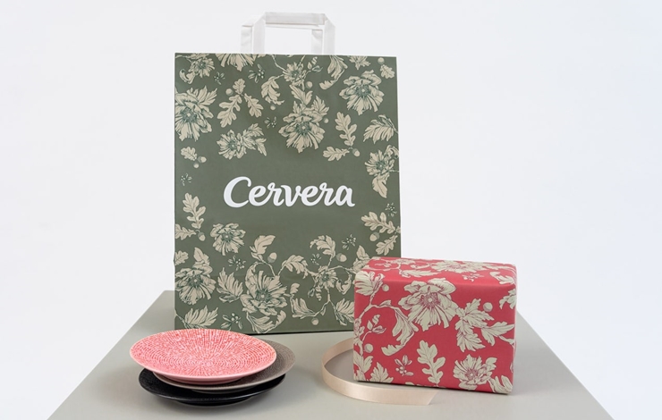 Cervera presentpapper och papperspåsar med tryck