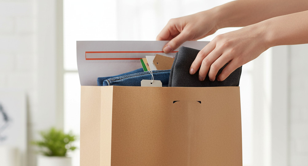 E-handelspåsar med tejpförslutning