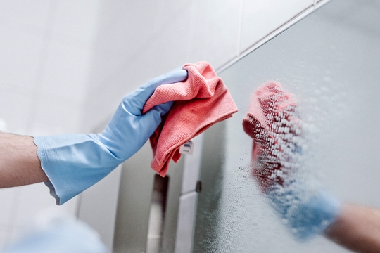 Cleaning of mirrors.