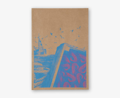 Brun räkpåse med motiv