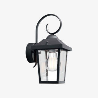 Svart fasadlampa i glas 