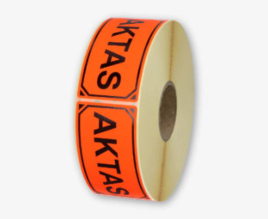 Varningsetikett med förtryckt text "Aktas"