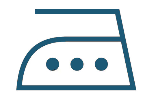 Strykjärn med tre prickar - Strykning max 200°C