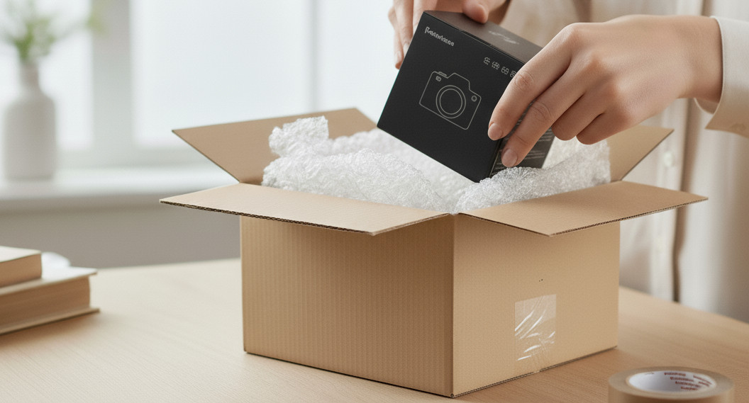 För känsliga och värdefulla produkter som behöver extra skydd under transport.  ✓ Rekommenderad: E-handelslådor + bubbelpåsar