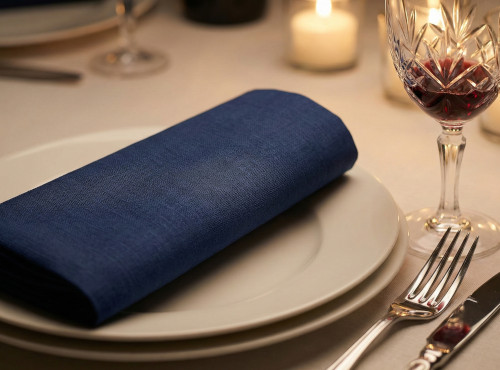 Blå Airlaid servett med linnekänsla